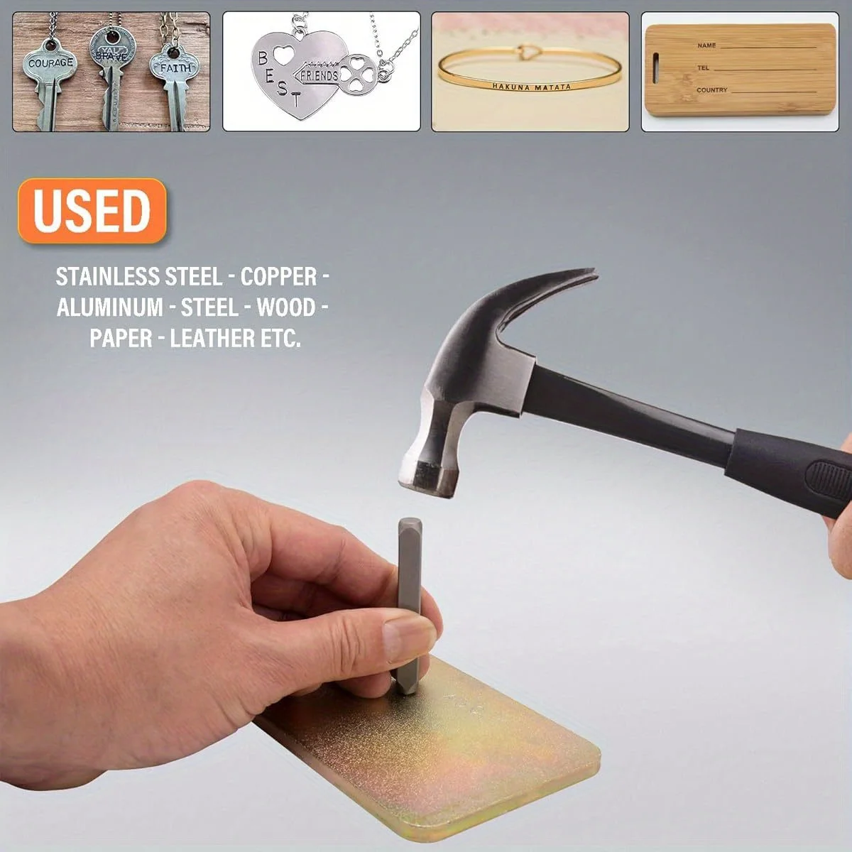 Steel Letter and Number Punch Set 36pcs for Metal Wood Leather Stamping Jewelry Making Engraving Tools Kit DIY Pendant Imprint thumbnail 3