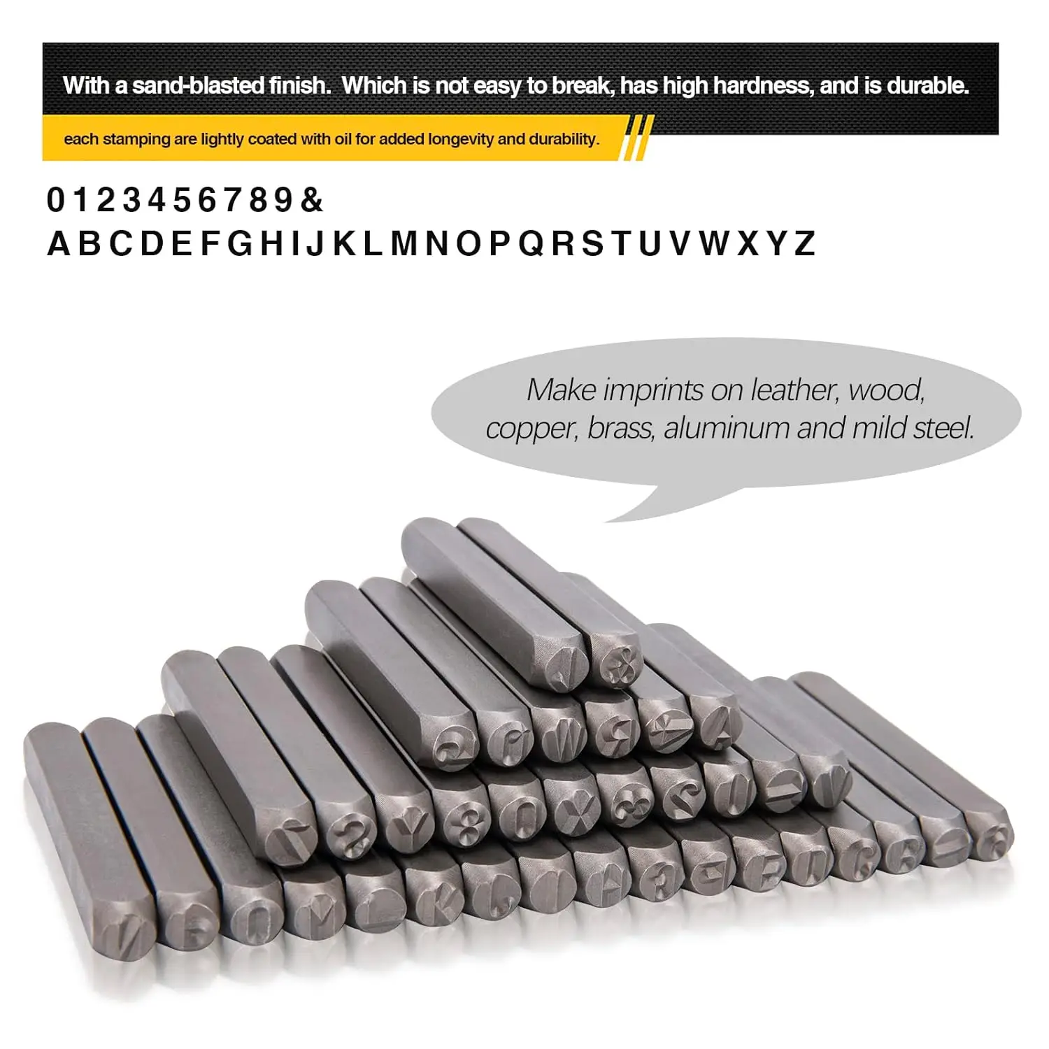 Steel Letter and Number Punch Set 36pcs for Metal Wood Leather Stamping Jewelry Making Engraving Tools Kit DIY Pendant Imprint