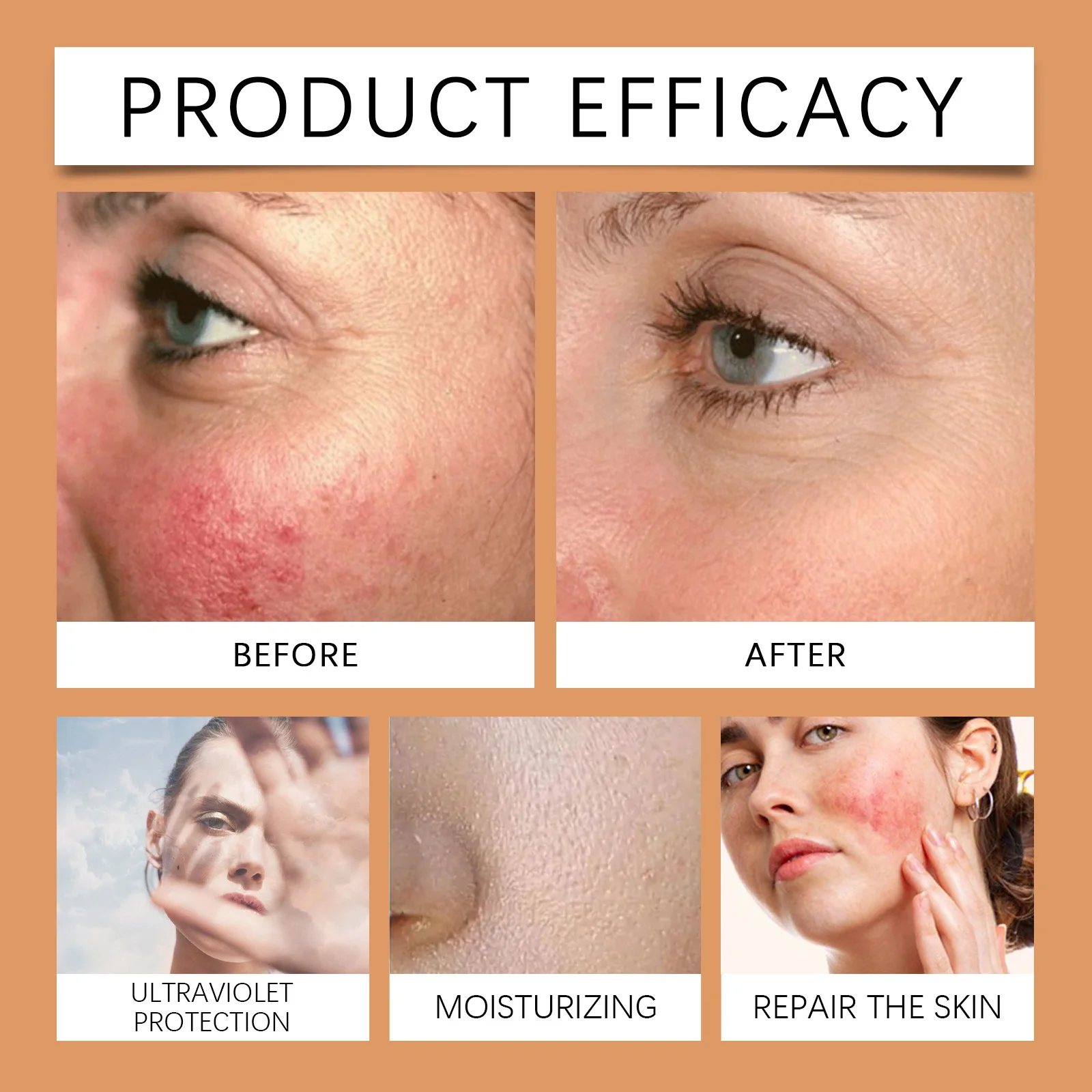 Deep Hydration Sunscreen Cream SPF 50+ UV Whitening Cream Korean Moisturizing Skin Care Tool for All Skin Type Cosmetics 30g thumbnail 2