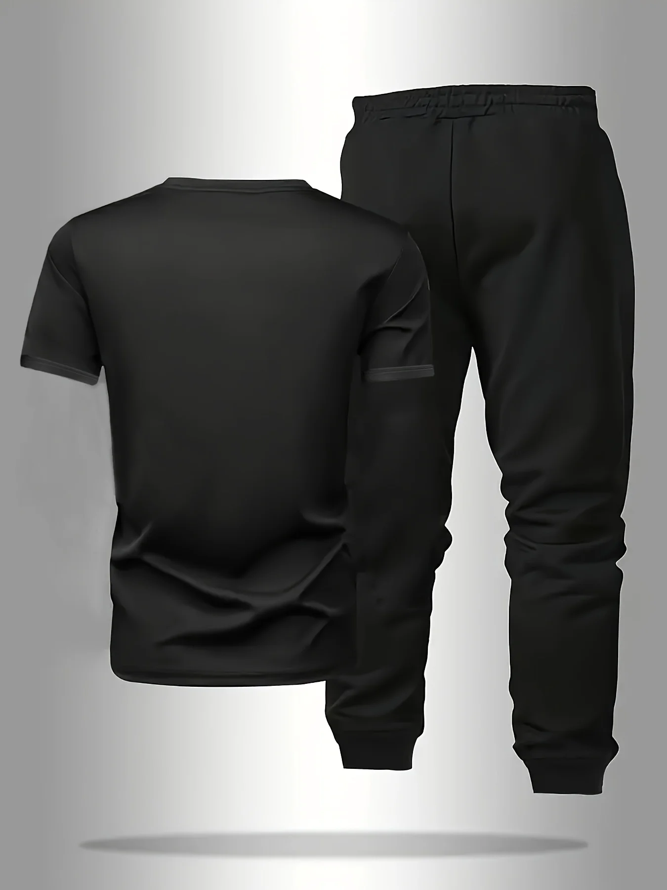 Summer fashion men's Italian letter print breathable and comfortable round neck T-shirt and pants set outdoor casual wear thumbnail 4