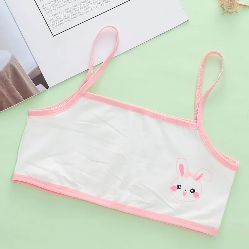 3 Pcs Children Girls' Vest Short Bras Lightweight Breathable Developmental Period Camisoles Cartoon Cotton Strapless Underwear thumbnail 5
