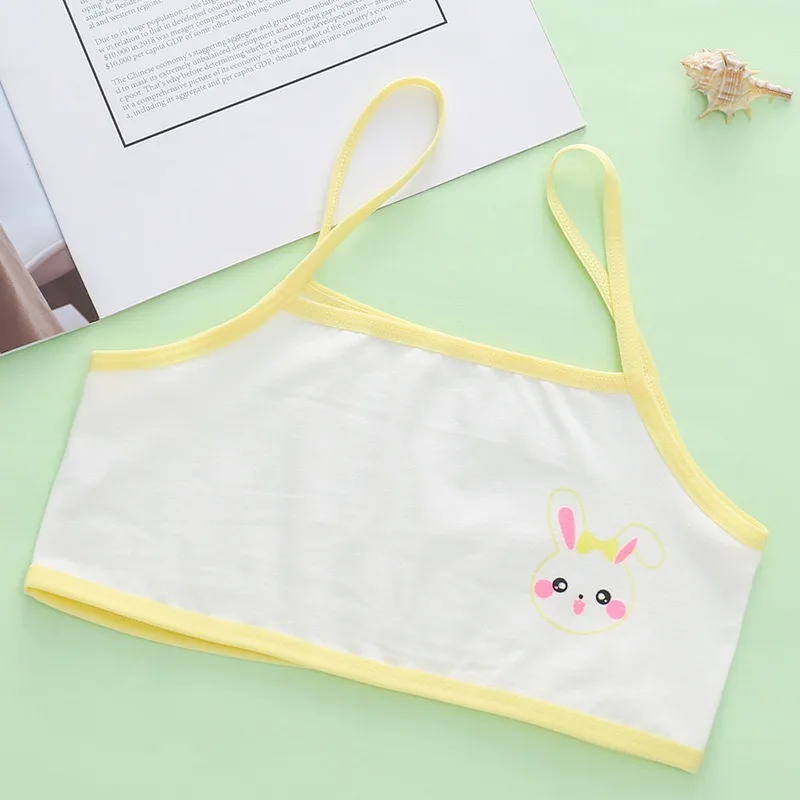 3 Pcs Children Girls' Vest Short Bras Lightweight Breathable Developmental Period Camisoles Cartoon Cotton Strapless Underwear thumbnail 4