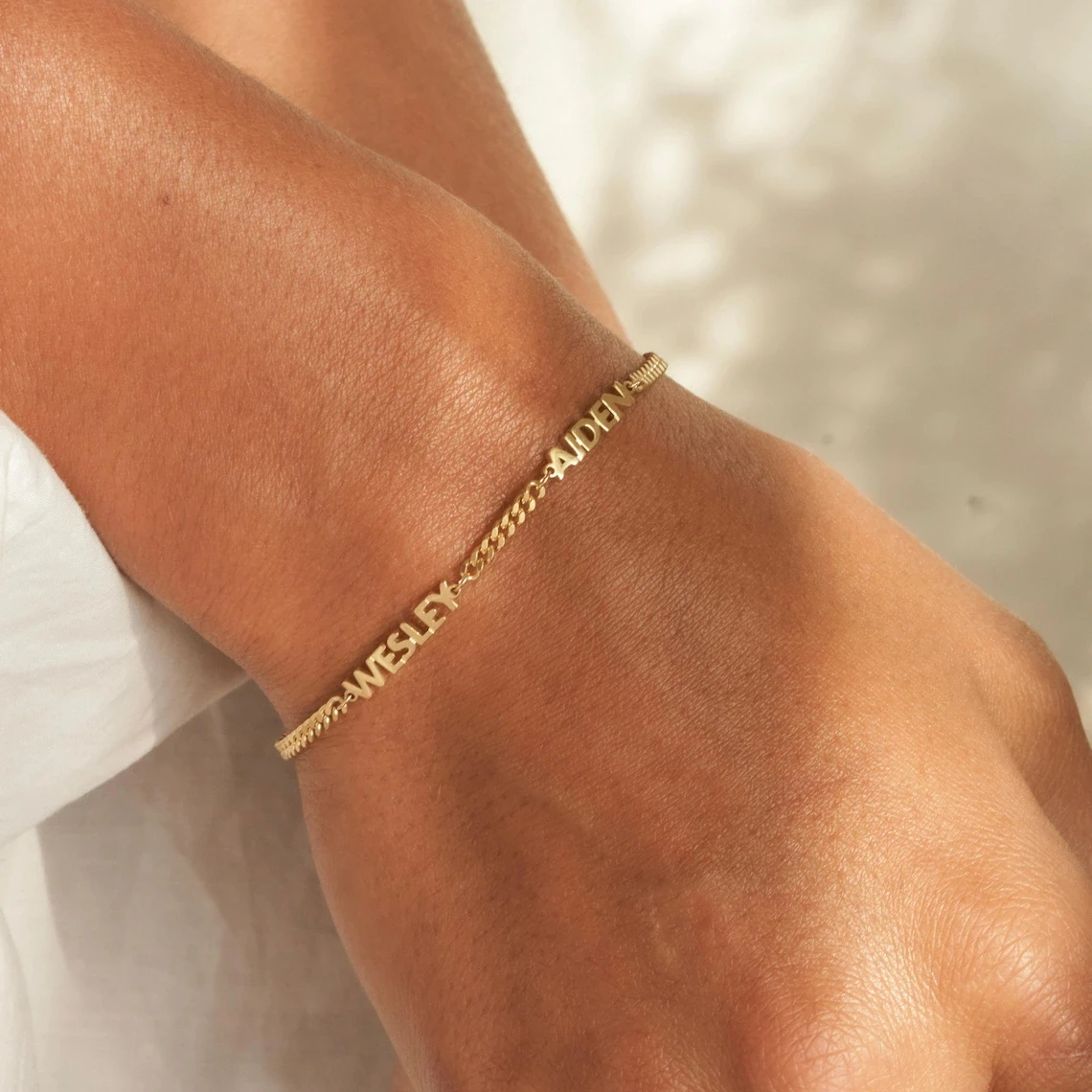 Custom Multiple Names 3mm Cuban Chain Bracelet for Women Stainless Steel Personalized Kids Names Bracelet Christmas Jewelry Gift