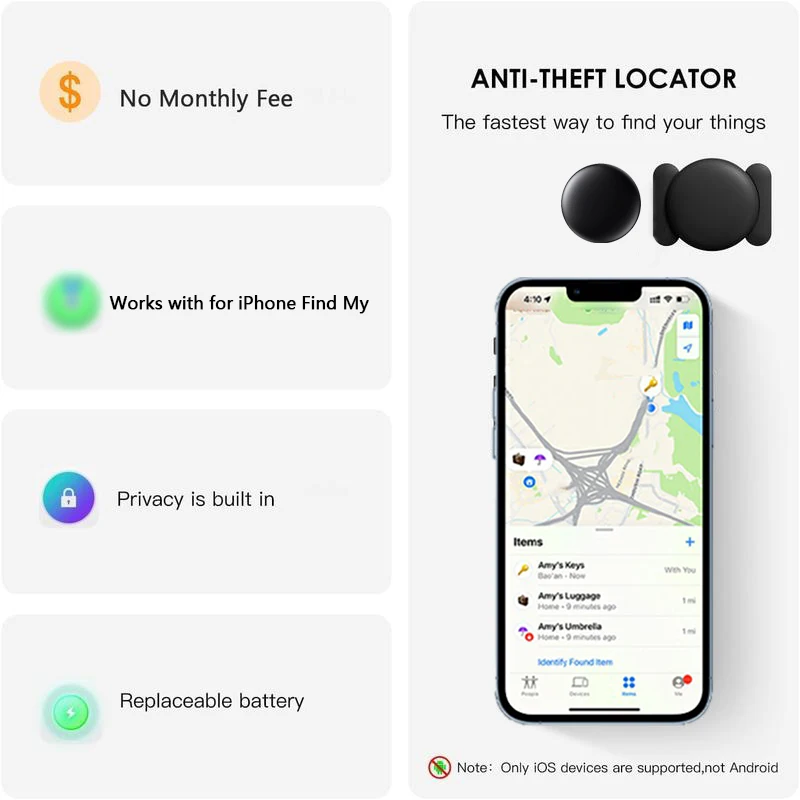GPS Tag Air Tracker with Strong Magnetic IOS Anti-loss Positioning Device Kits for iphones Locator work with Apple Find My APP thumbnail 5