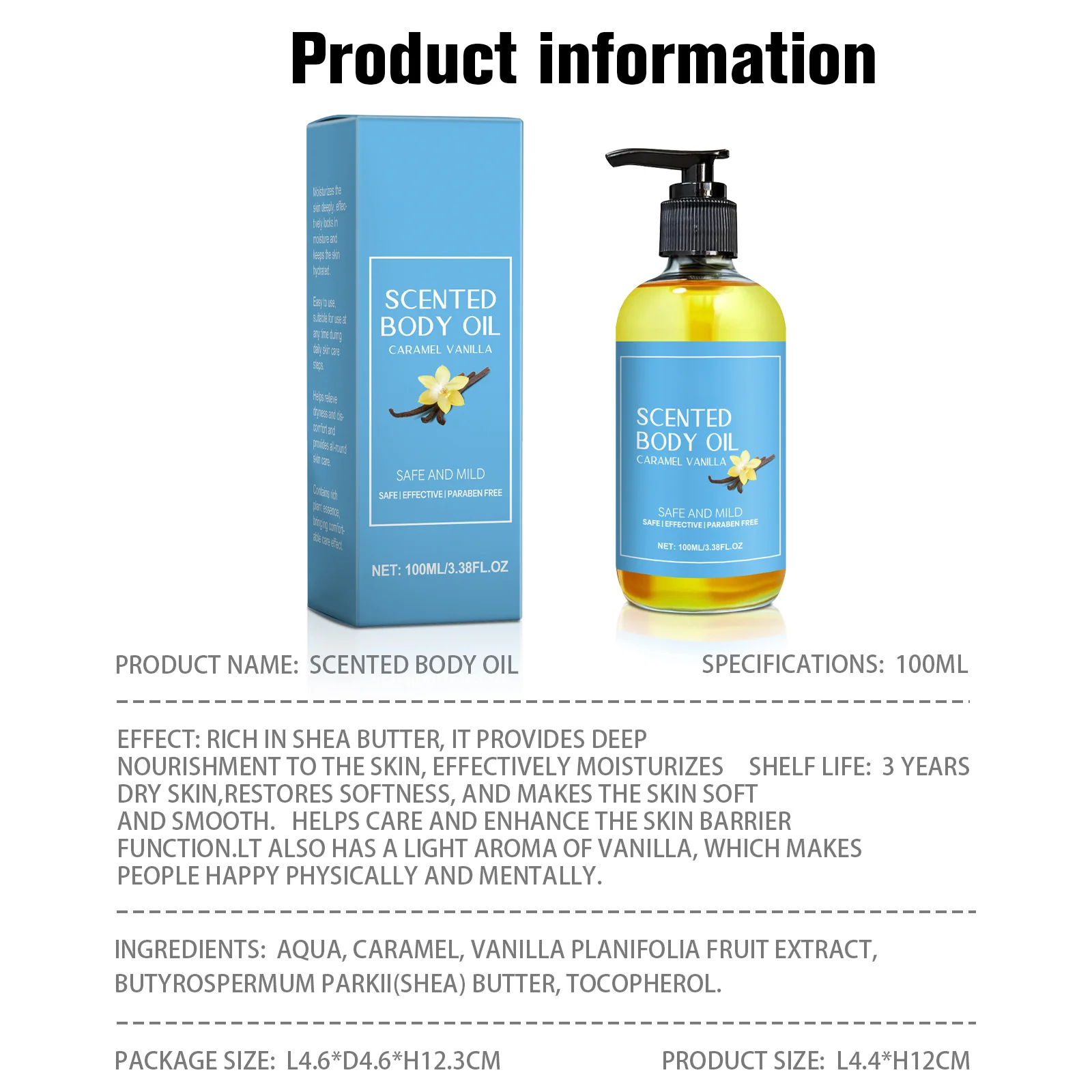 Stress Relief Vanilla Massage Oil - Deeply moisturizes, soothes muscles & promotes relaxation. Herbal bath & body care formula. thumbnail 6