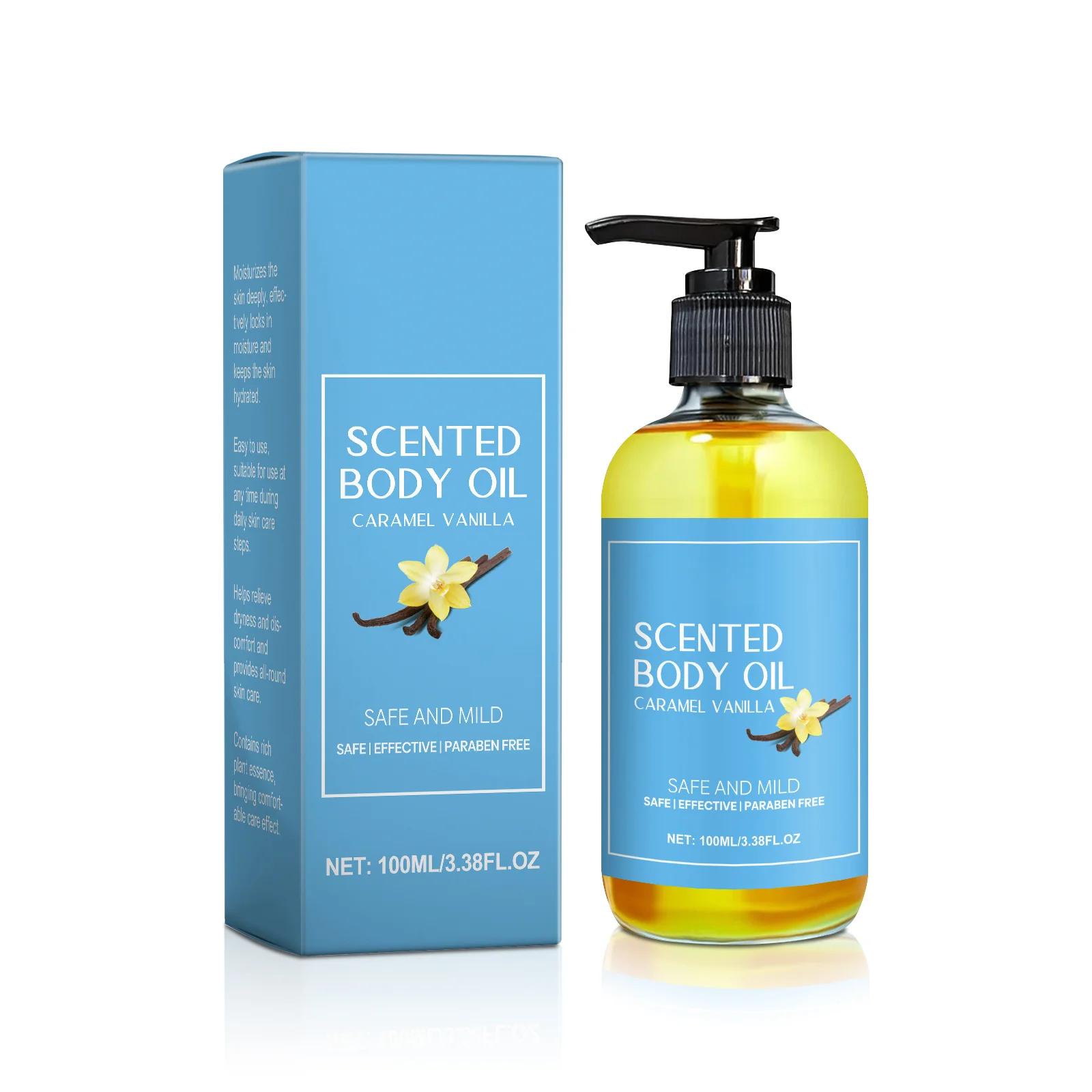 Stress Relief Vanilla Massage Oil - Deeply moisturizes, soothes muscles & promotes relaxation. Herbal bath & body care formula. thumbnail 5
