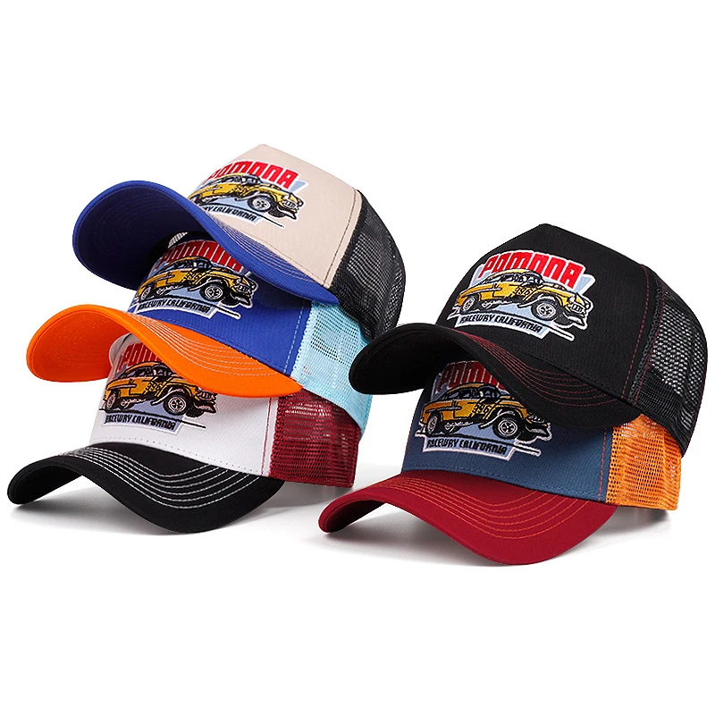 2025 Personalized New Mesh Hat POMNNA Car Men's Truck Hat Street Dance Hip Hop Hat Women's Daily Life Sunshade Hat Baseball Hat