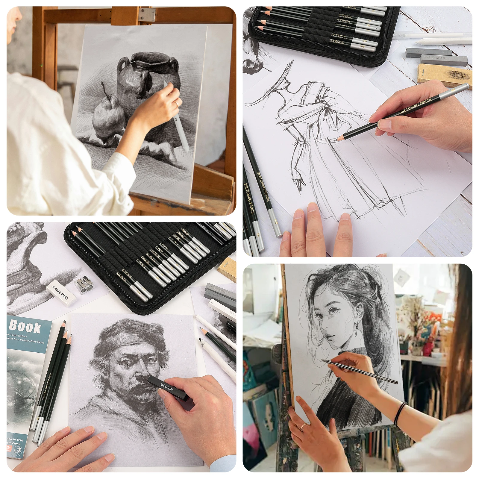 12/20/25/54/70 pcs Drawing Sketching Coloring Set Drawing Pencils & Sketching Kit Art Tool Kit Professional Art Supplies Set thumbnail 5