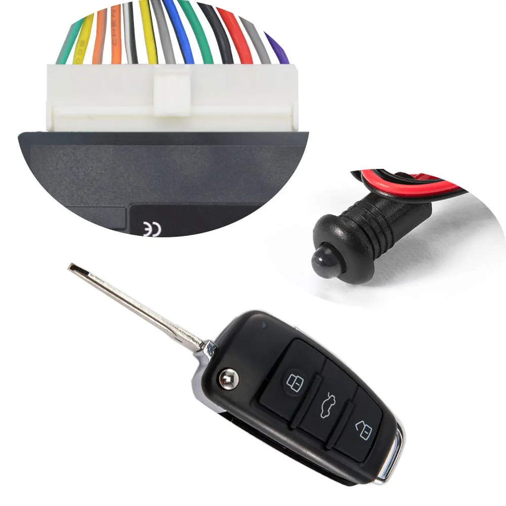 Hippcron Car Central Door Lock Auto Keyless Entry System Button Start Stop Keychain Central Kit Universal Car 12V thumbnail 4