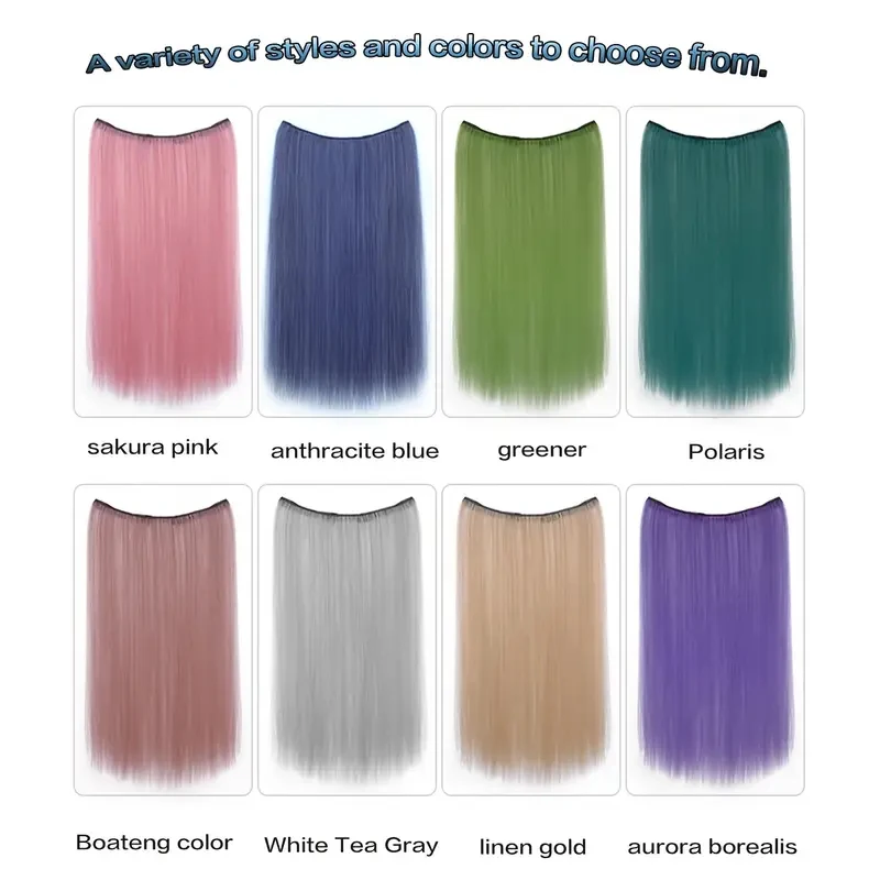 Women'S Clip-In Hair Extensions with Inner Layer Highlight, Double Color Hidden Dye Hairpiece thumbnail 3