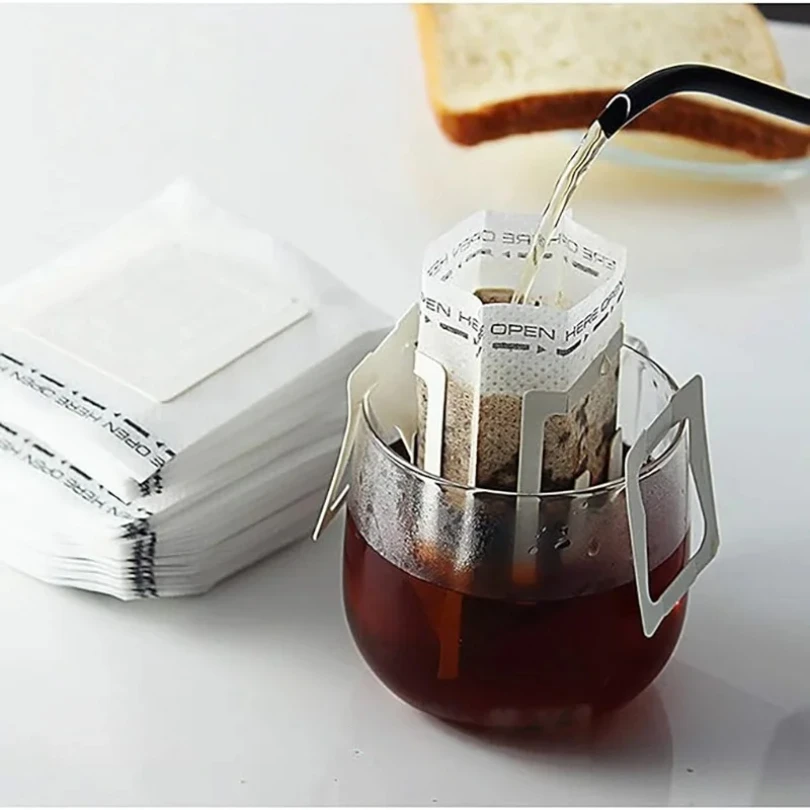 50/100pcs Coffee Filter Paper Bags Disposable Drip Coffee Bag Handle Hanging Ear Espresso Coffee Accessories Tea Tool thumbnail 6