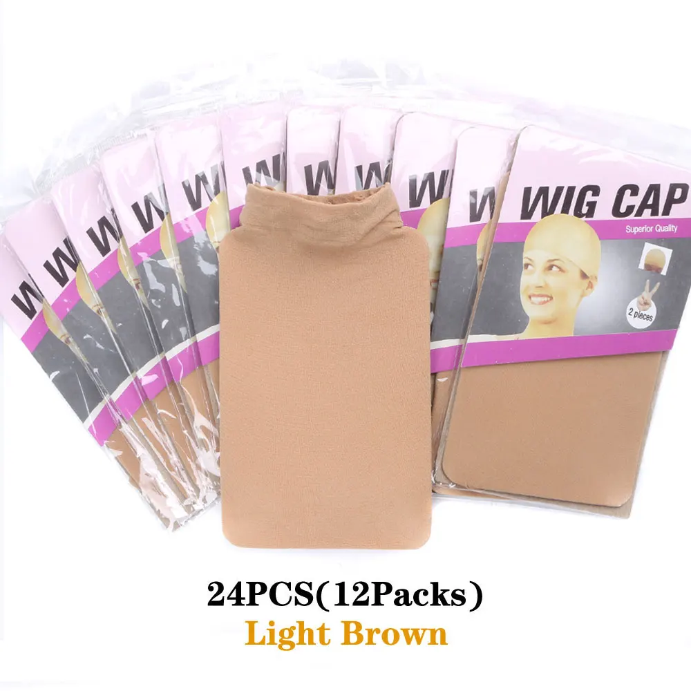 2/24Pieces (12 Packs) Wig Cap Fashion Stretchable Hair Nets 2Pcs/Pack Stocking Hair Cap Free Size Nylon Mesh Wig Net Free Size thumbnail 4