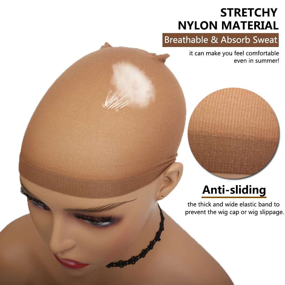 2/24Pieces (12 Packs) Wig Cap Fashion Stretchable Hair Nets 2Pcs/Pack Stocking Hair Cap Free Size Nylon Mesh Wig Net Free Size thumbnail 3