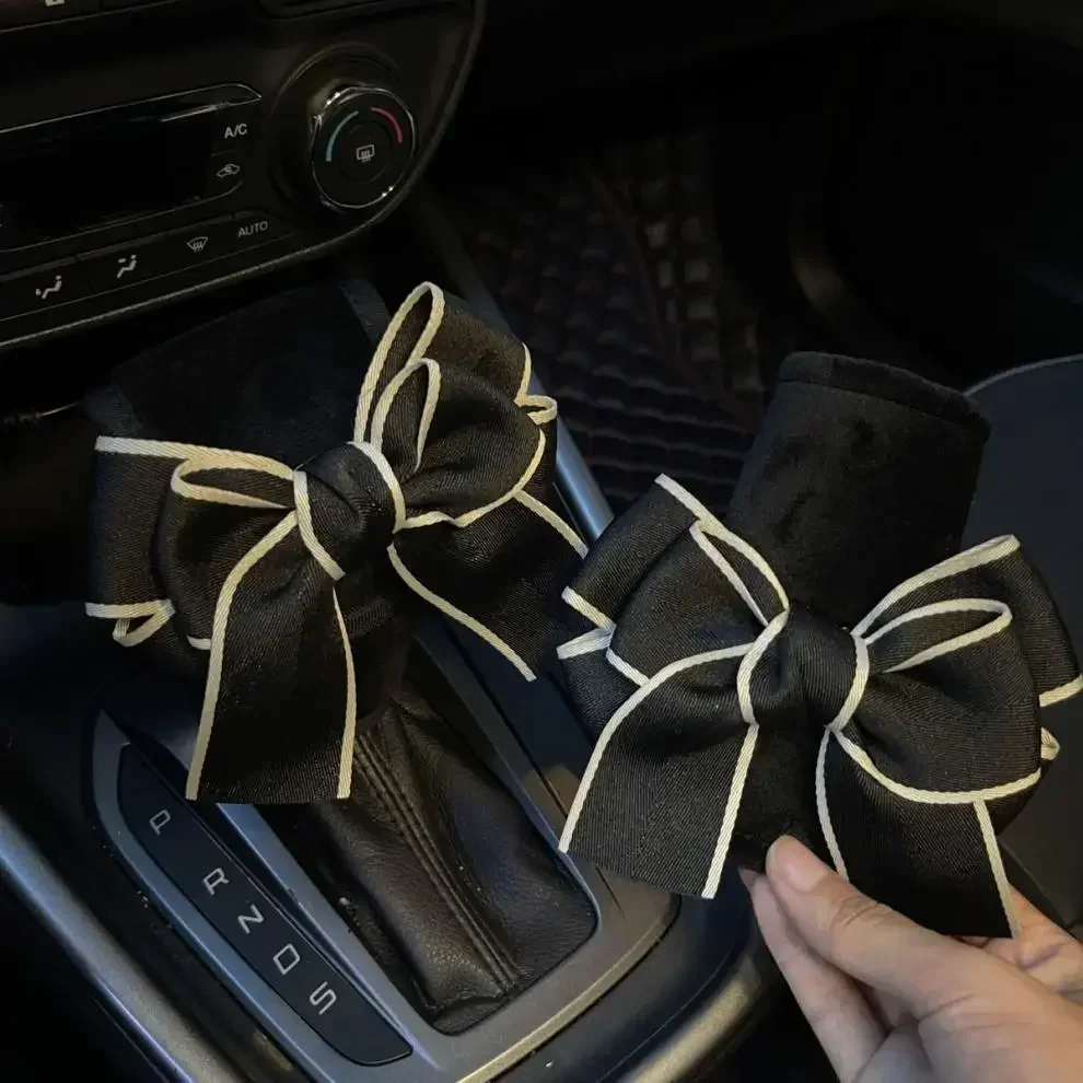 1Pc Cute Cartoon Car Handbrake Grip Covers Gear Shift Knob Cover Handle Plush Sleeve Winter Soft Warm Hand Brake Dino Corgi Ass thumbnail 2