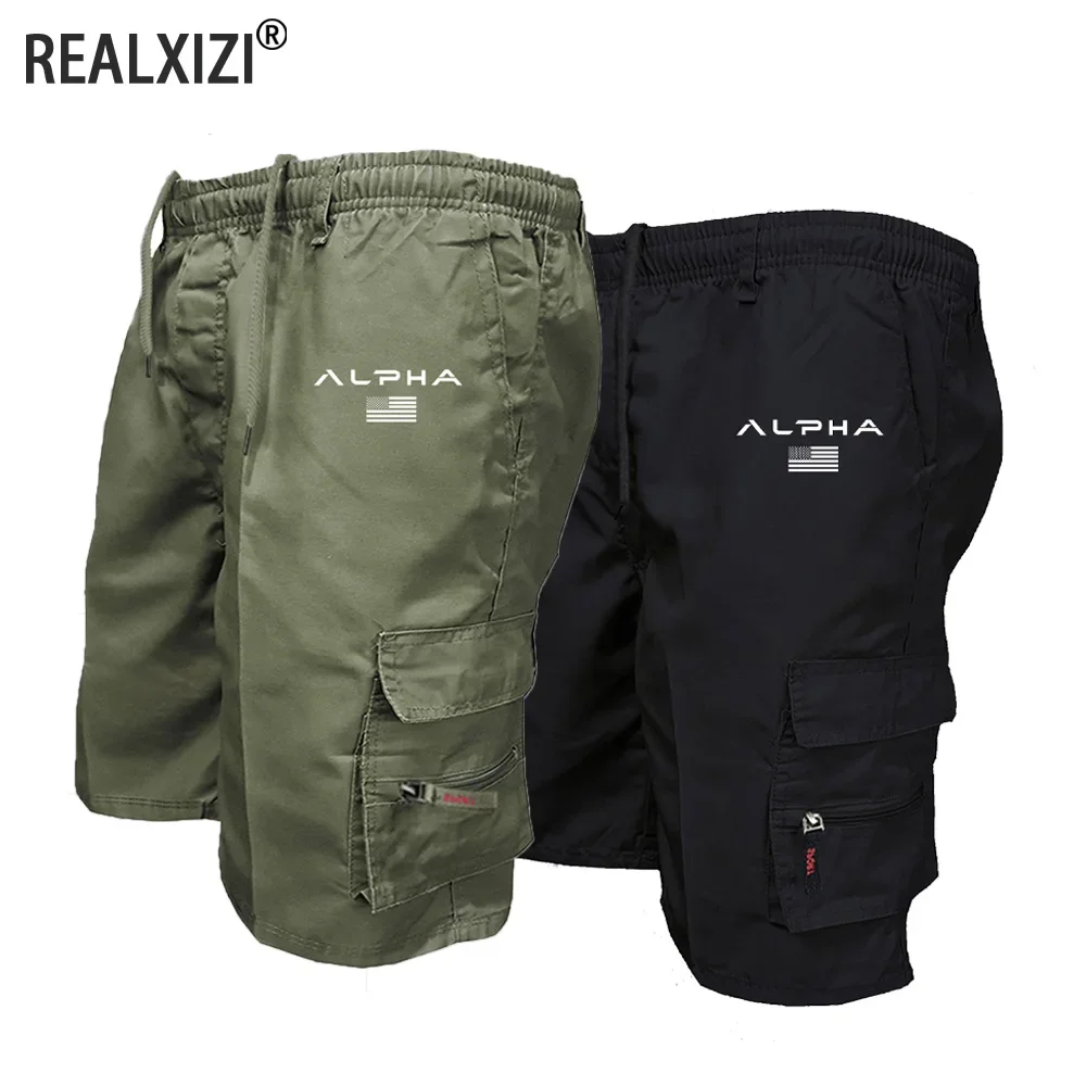 New Men's Cargo Shorts Fashion Casual Running Shorts Big Pocket Sports Slacks Cargo Panels Trousers Plus Size for Male