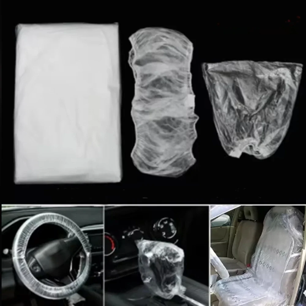 50Pcs Car Disposable Steering Wheel Cover Shift Knob Cover Waterproof Dustproof Clear Universal Vehicle Dust Guard Accessories thumbnail 6