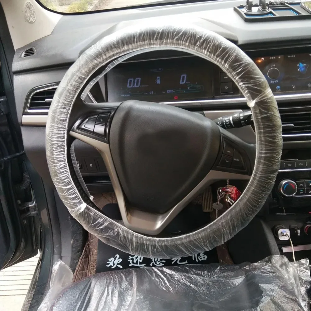 50Pcs Car Disposable Steering Wheel Cover Shift Knob Cover Waterproof Dustproof Clear Universal Vehicle Dust Guard Accessories thumbnail 3