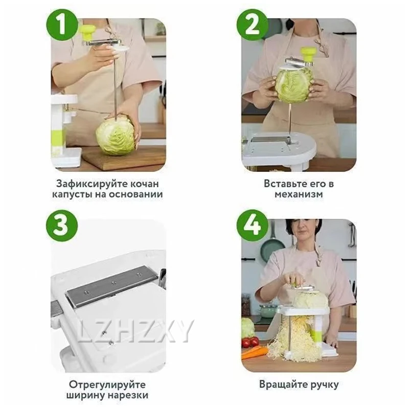 Hand Crank Grater Multifunctional Food Chopper Vegetable Shredder With Handle for Onion Cabbage Salad thumbnail 6