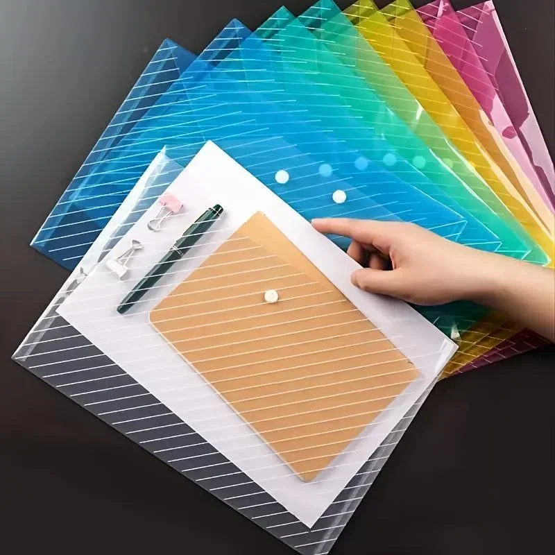 5pcs Random Color Waterproof Large-capacity File Bag Test Paper Storage Bag Documents Organizer Home Office School Stationary thumbnail 4