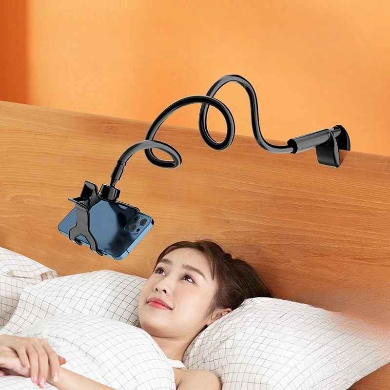 Cell Phone Holder Universal Bedside Phone Stand Lazy Bracket Flexible Long Arms Clip Mount for Smartphone in Bedroom Office Desk
