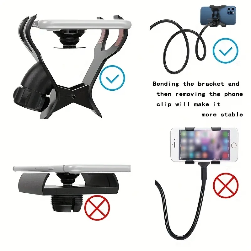 Cell Phone Holder Universal Bedside Phone Stand Lazy Bracket Flexible Long Arms Clip Mount for Smartphone in Bedroom Office Desk thumbnail 4