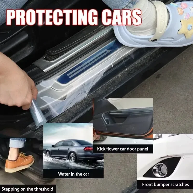 Car Bumper Paint Sticker Scratch Resistant Car Film Waterproof Car Protective Film Clear Paint Protection Film 10/15/20cm 1/2pcs thumbnail 3