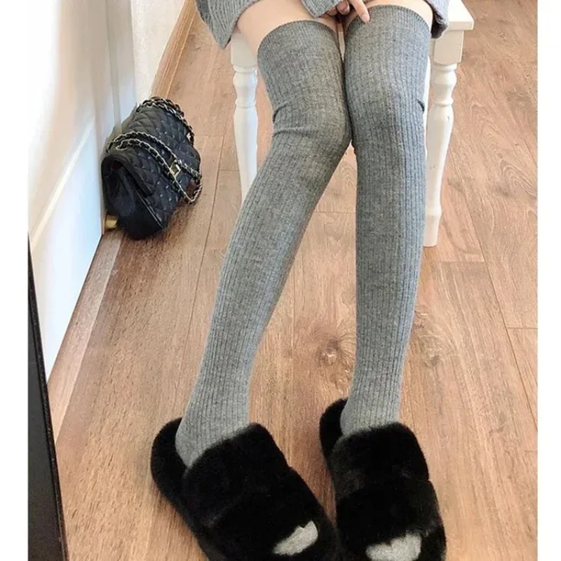 Spring Fall Knee High Stockings for Women White Vertical Stripe Long Socks Fashion Girls JK Skinny Boots Sock Japanese Style thumbnail 4