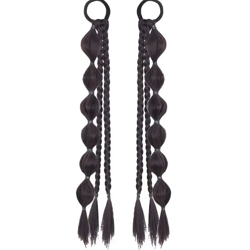 Bubble Braided Ponytail Synthetic Wig Extension Hair Accessories for Women with Hair Tie Braid Ponytail Boxing Twist Hair Pieces thumbnail 6