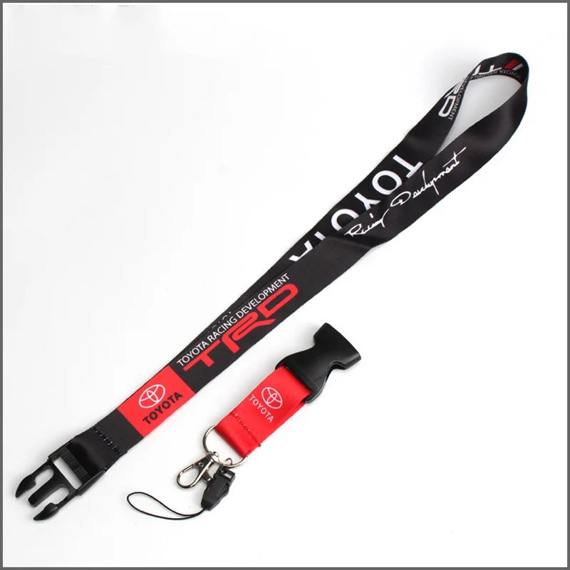 Durable Fabric Keychain Set with Wear Card & Lanyard for Toyota TRD RAV4 CH-R 4Runner Tundra Tacoma-Convenient Keyring Accessory