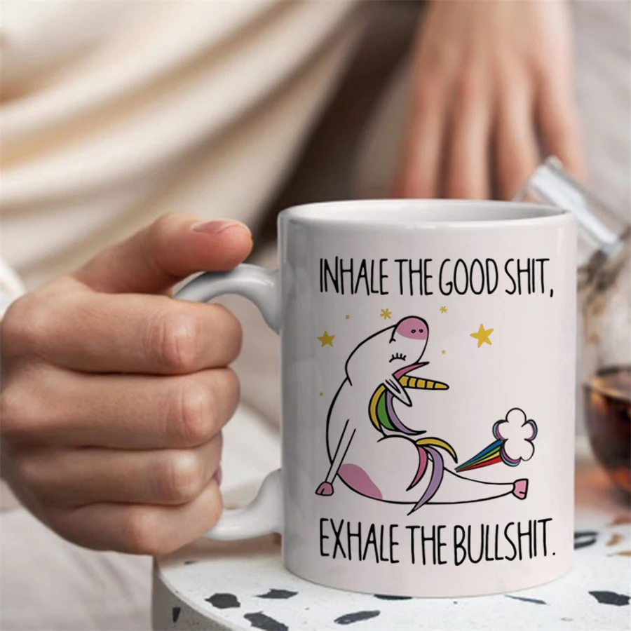 Unicorn Women's Gift Cup, Inspire Good Things, Dispel Negative Energy, Yoga Birthday Gift, Teacup thumbnail 3