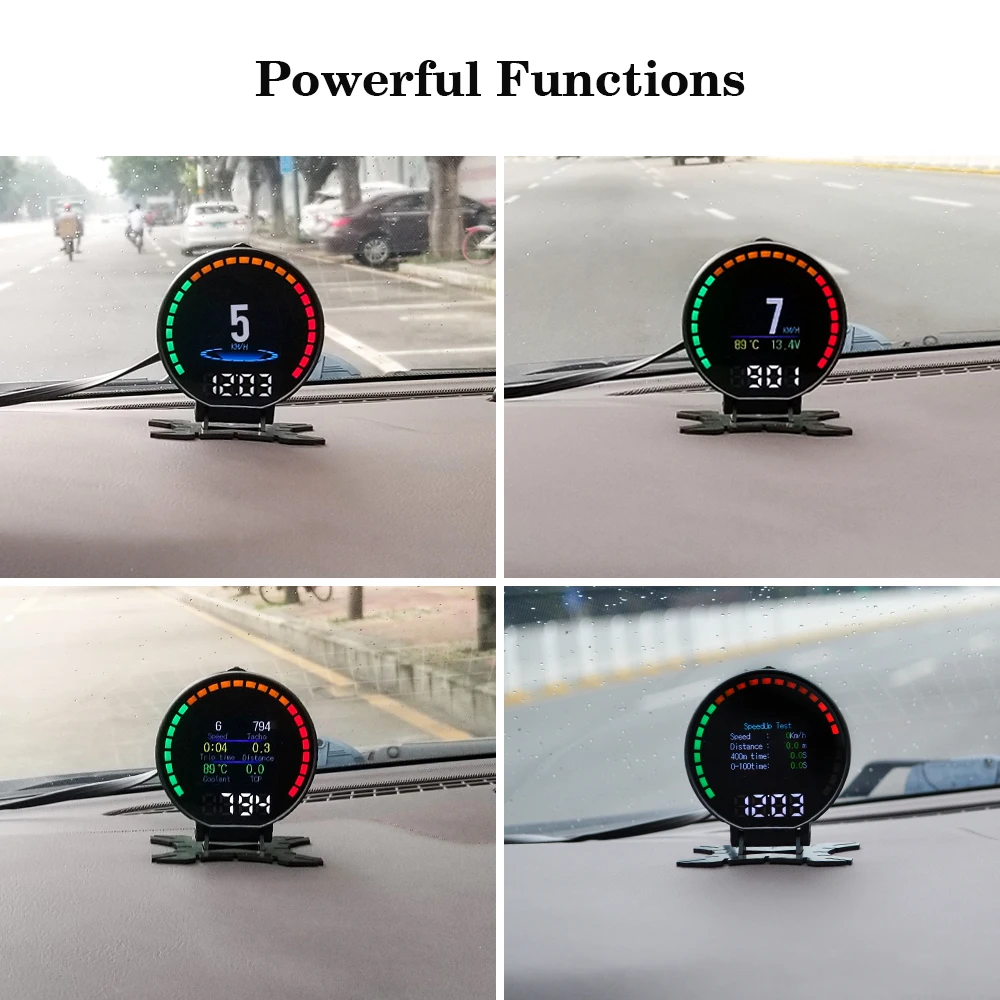 OBDⅡ head-up display P15 Smart Digital Meter OBD2 Speedometer Voltage Boost Turbine Pressure Oil Water Temp Gauge Y03 GPS HUD thumbnail 3