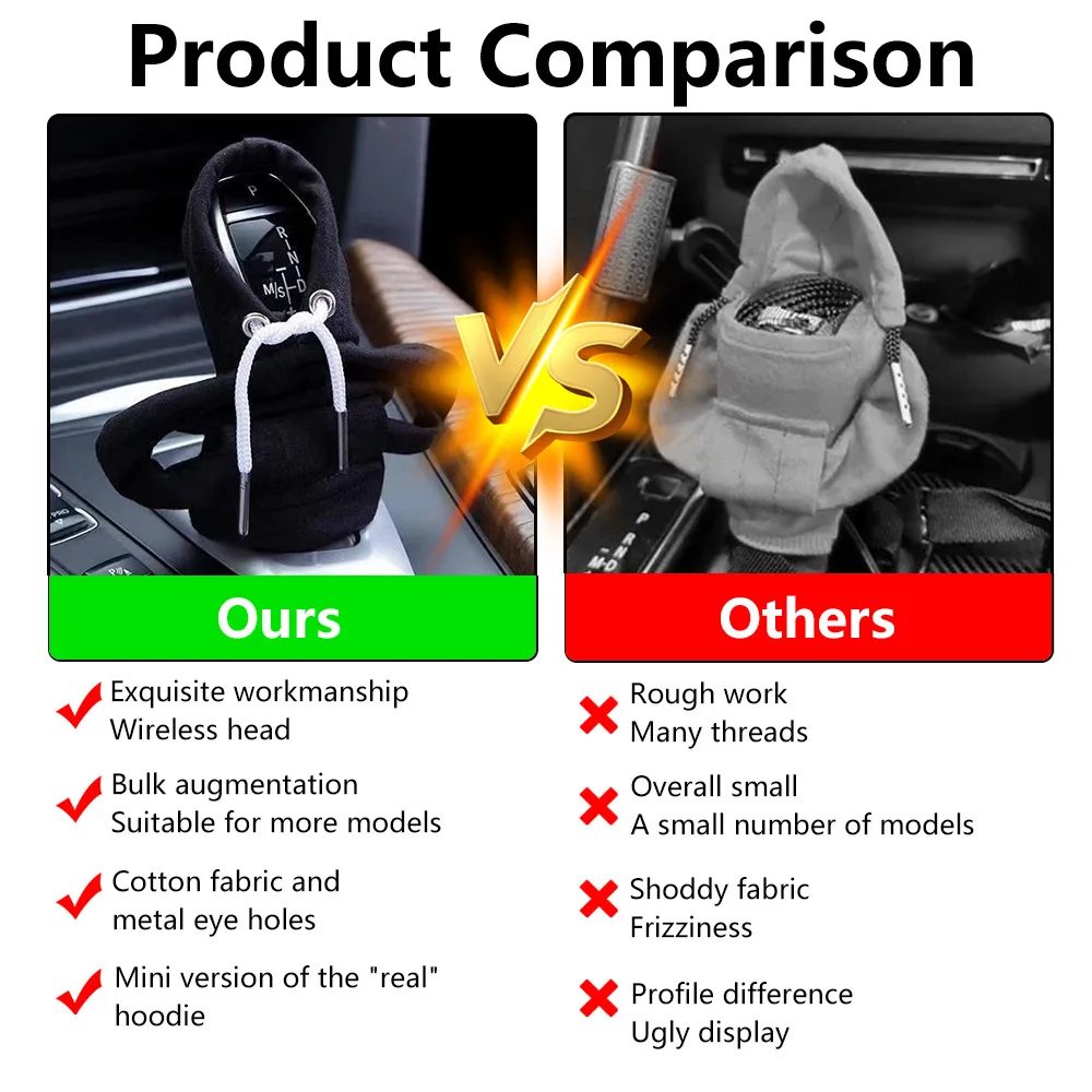 Gear Shift Hoodie Cover Shift Cover Gear Handle Decoration Fits Manual Automatic Universal Car Shift Lever Interior Decor thumbnail 6