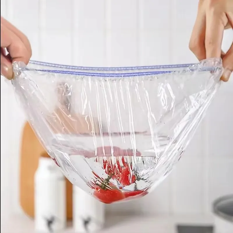 Colorful Disposable Food Cover Food Grade Fruit Vegetable Storage Bag Elastic Shower Cap Fruit Food Cover Fresh Keeping Bag thumbnail 5