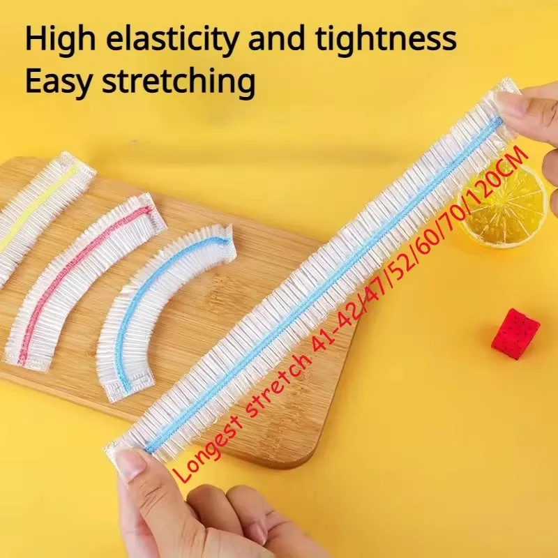 Colorful Disposable Food Cover Food Grade Fruit Vegetable Storage Bag Elastic Shower Cap Fruit Food Cover Fresh Keeping Bag thumbnail 6