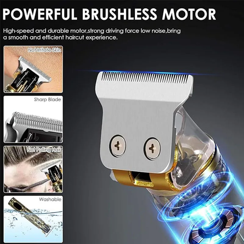 Carving T9 Vintage Professional Electric Hair Cutting Machine USB Rechargeable Portable Shaver Trimmer For Beard Care Best Gift thumbnail 4