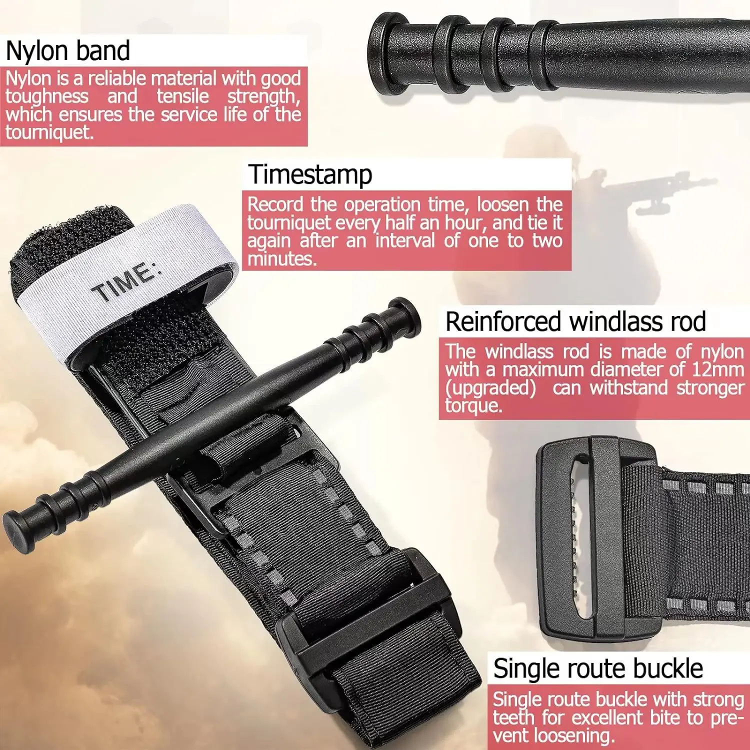 Tourniquet Survival Tactical Combat Tourniquets Spinning Medical Emergency Strap Trauma Belt Outdoor Exploration thumbnail 3