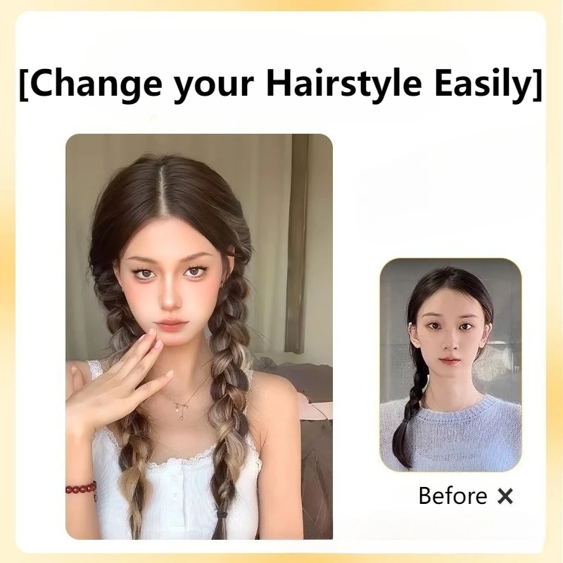 Synthetic Braided Ponytail Hair Extension with Rubber Band Natural Hair Pieces Braids Wig for Women Daily Wear Hair Accessories thumbnail 2