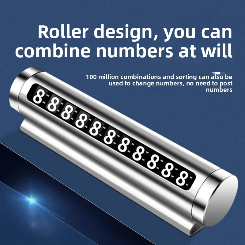 Aluminium Alloy Material Car Temporary Parking Number Plate Roller Adjustable Move Car Parking Plate Auto Parking Accessories thumbnail 3