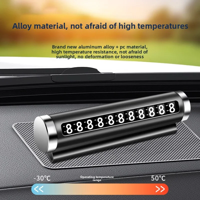 Aluminium Alloy Material Car Temporary Parking Number Plate Roller Adjustable Move Car Parking Plate Auto Parking Accessories thumbnail 4