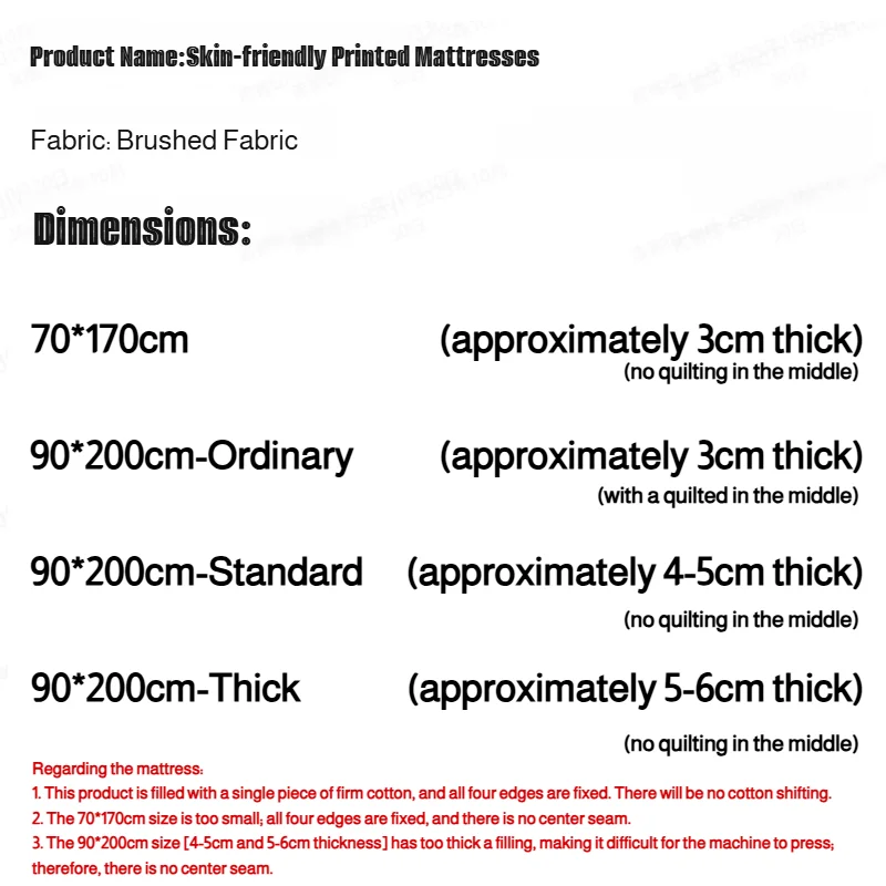Dormitory 3-6cm Thickened Foldable Mattress Topper  Breathable Soft Mattress Pad Cover for Student Rental Apartments Single Bed thumbnail 6