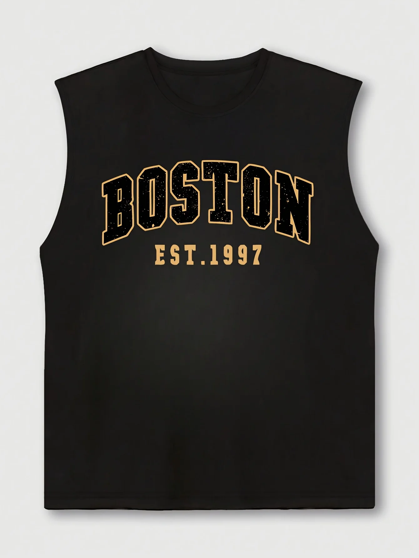 Men's summer fashion casual sports loose Boston est 1997 Print comfortable breathable round neck sleeveless vest thumbnail 6