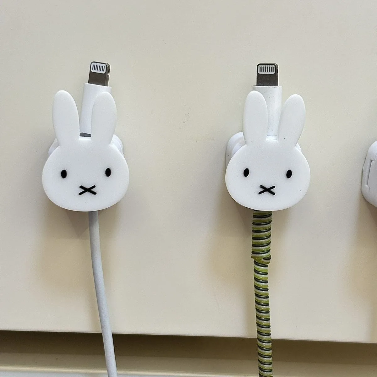 Cute Miffy Rabbit Magnetic Data Cable Organizer Cartoon Desktop Phone Charging Fixator Wall-mounted Clip thumbnail 4