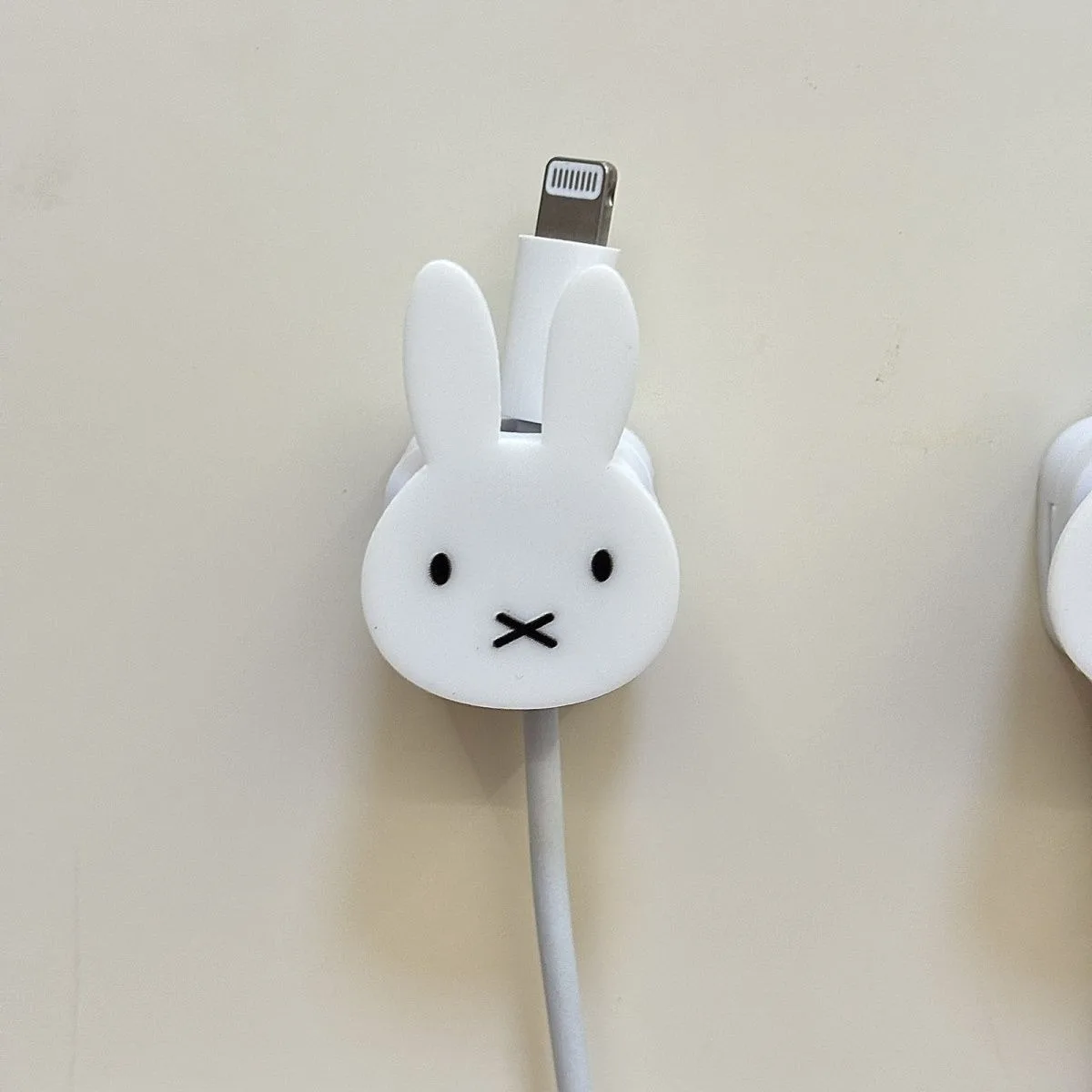 Cute Miffy Rabbit Magnetic Data Cable Organizer Cartoon Desktop Phone Charging Fixator Wall-mounted Clip thumbnail 2
