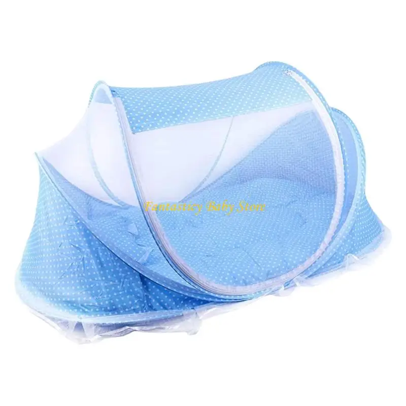 J6BE 1 Set Foldable Baby Crib Netting Tent with Soft Sleeping Pad and Pillow Portable Design for Infant Travel Home Camping thumbnail 5
