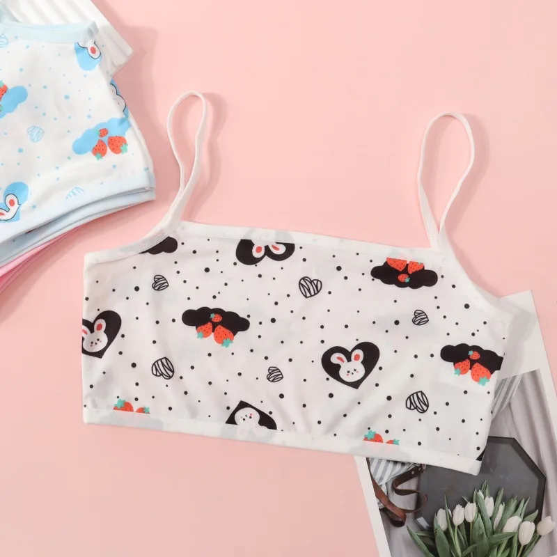Girls' Camisole Style Bra Girls' Developmental Period Vest Cute Printed Children's Underwear Comfortable Lightweight Breathable thumbnail 4