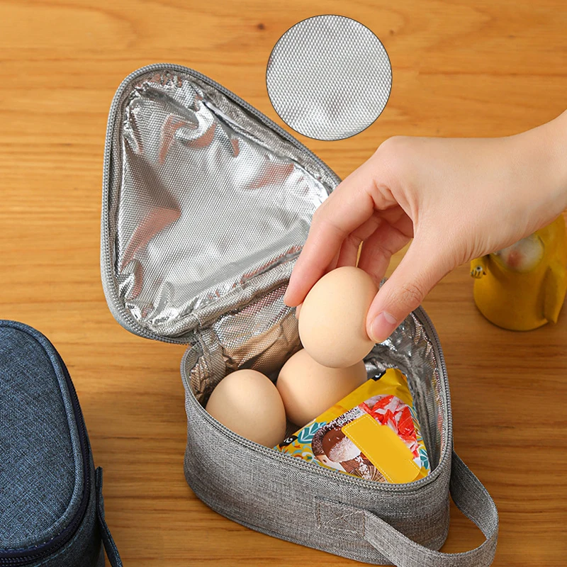 New Triangular Insulation Bag Mini Aluminum Foil Student Rice Ball Bag Cute Portable Lunch Box Outdoor Lunch Bag thumbnail 4