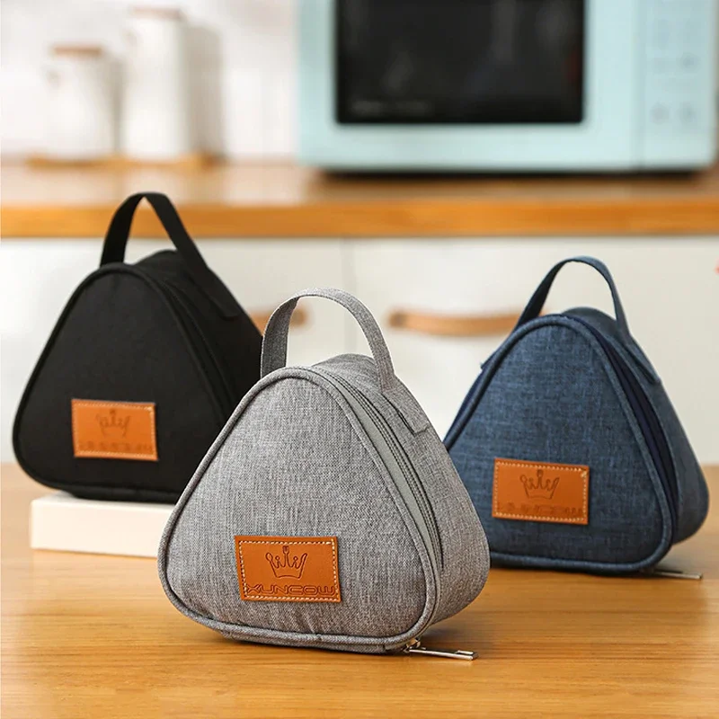 New Triangular Insulation Bag Mini Aluminum Foil Student Rice Ball Bag Cute Portable Lunch Box Outdoor Lunch Bag thumbnail 3