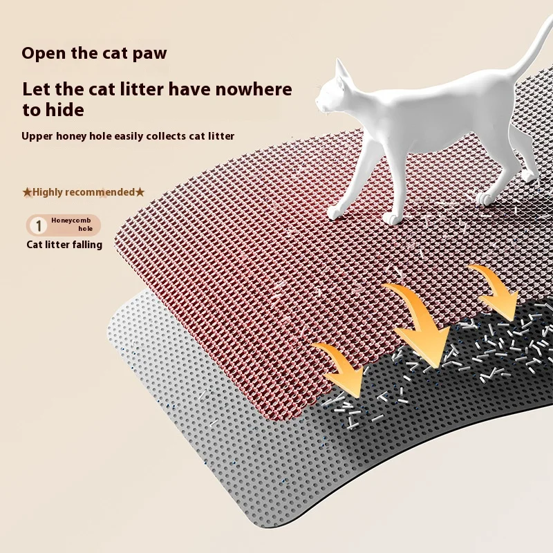 Cat Litter Mat 2-Layer Design Premium Sand Trapping Technology Waterproof Base Non-Slip Pet Floor Protector for Indoor Kittens thumbnail 3