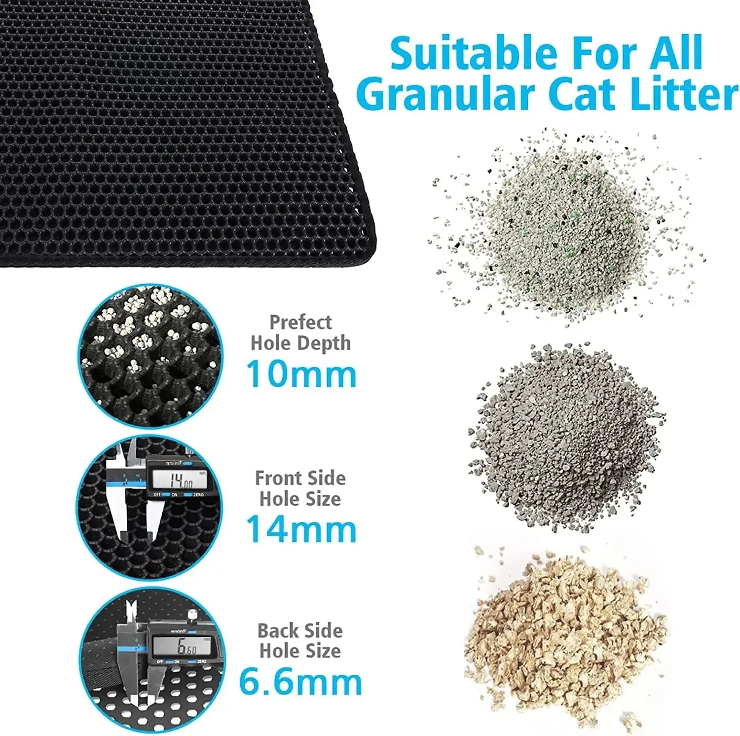 Cat Litter Mat 2-Layer Design Premium Sand Trapping Technology Waterproof Base Non-Slip Pet Floor Protector for Indoor Kittens thumbnail 5