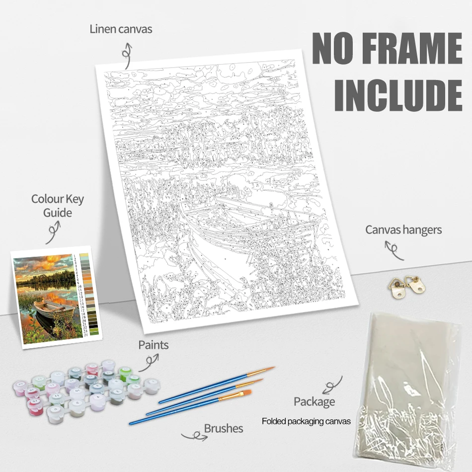 GATYZTORY Frame Diy Painting By Numbers Flowers Art Drawing Coloring By Numbers For Adults Crafts Diy Gift Home Wall Decor thumbnail 5